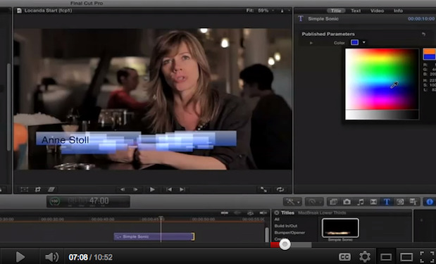 Customizing a Title in FCP X 3