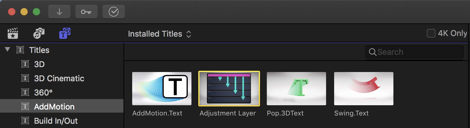 Day 27 #28daysofQuickTips 2018 – Audition Adjustment Layers as Effect Collections in Final Cut Pro X 1