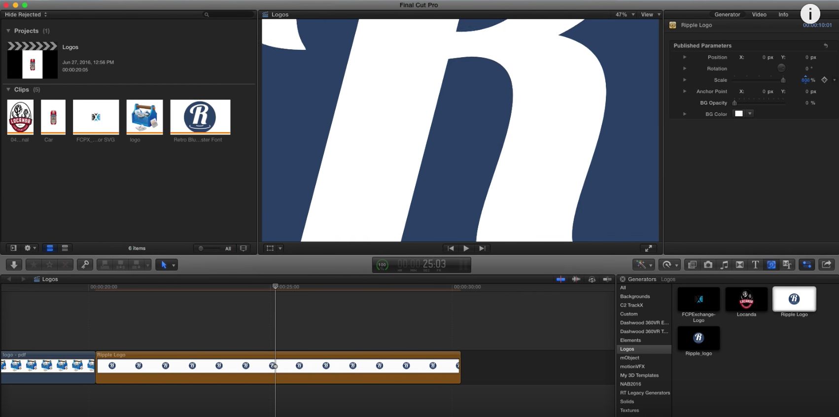 Working with vector graphics in Final Cut Pro X 2