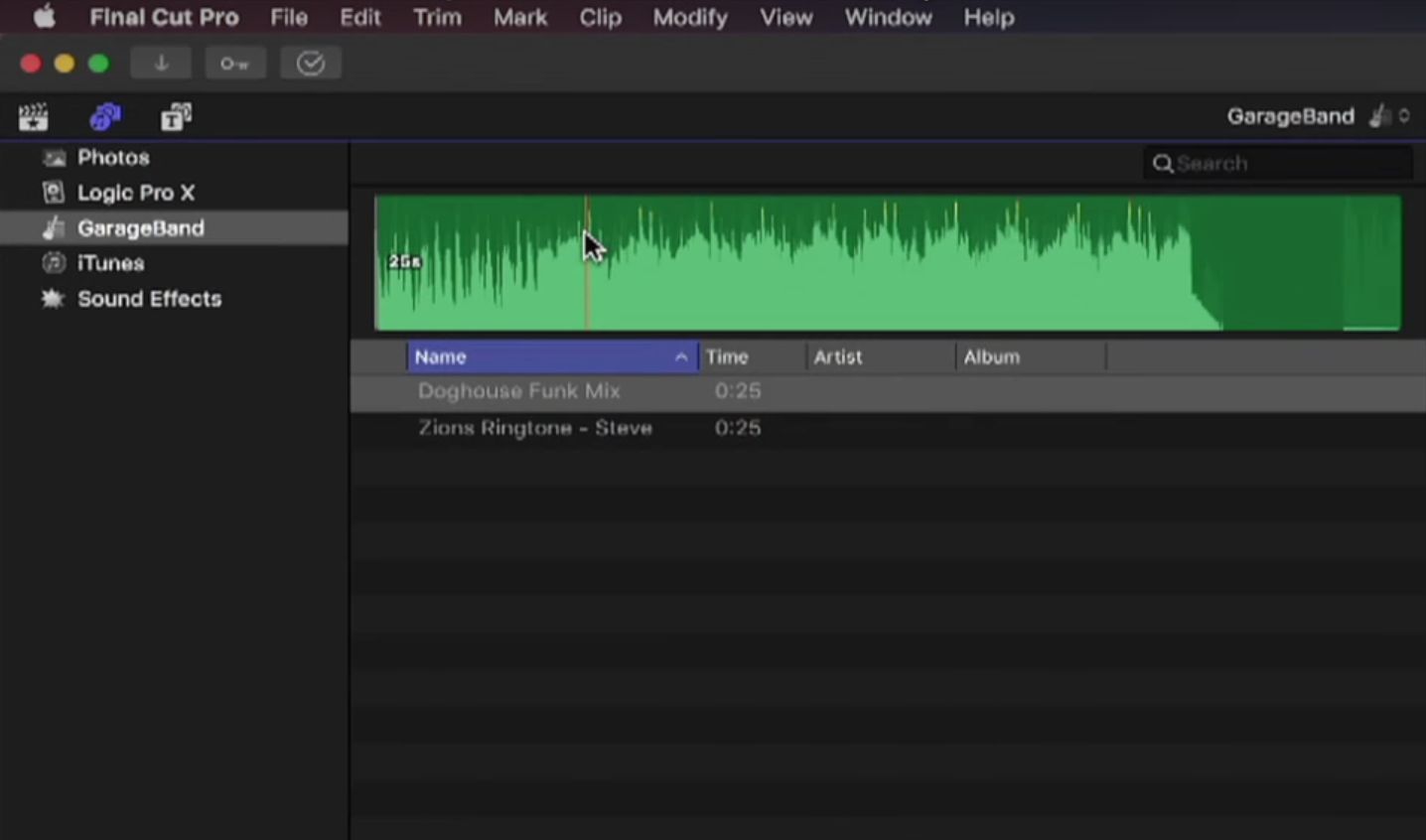Publishing Music to Final Cut Pro X 1