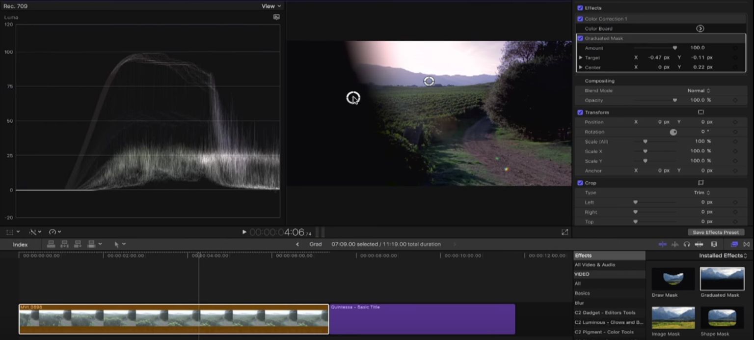 Using Graduated Masks in Final Cut Pro X 1