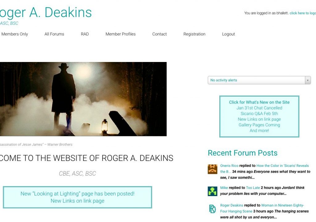Roger Deakins and His New Website 1