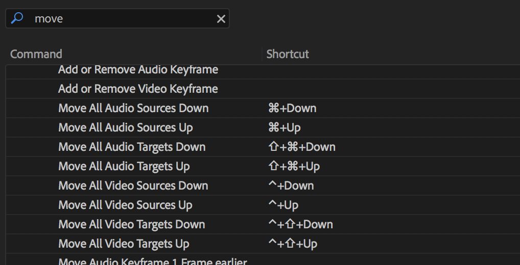 Adobe Premiere Pro move track patching