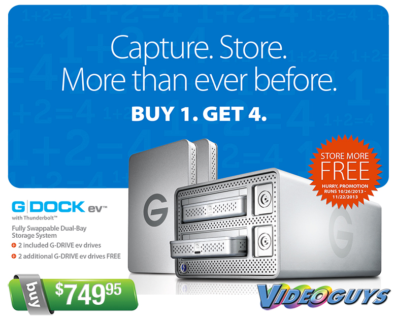 Buy 1 G-DOCK ev with Thunderbolt and Get 2 additional G-DRIVE ev FREE 2