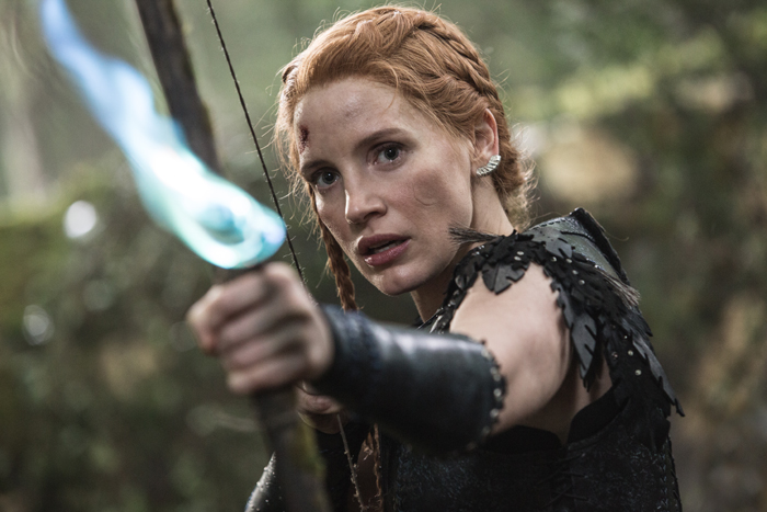 JESSICA CHASTAIN as the warrior Sara in the story that came before Snow White: "The Huntsman: Winter’s War." Chris Hemsworth and Oscar® winner Charlize Theron return to their roles from "Snow White and the Huntsman," joined by Emily Blunt and Chastain.