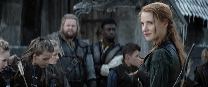 JESSICA CHASTAIN as the warrior Sara in the story that came before Snow White: "The Huntsman: Winter’s War." Chris Hemsworth and Oscar® winner Charlize Theron return to their roles from "Snow White and the Huntsman," joined by Emily Blunt and Chastain.