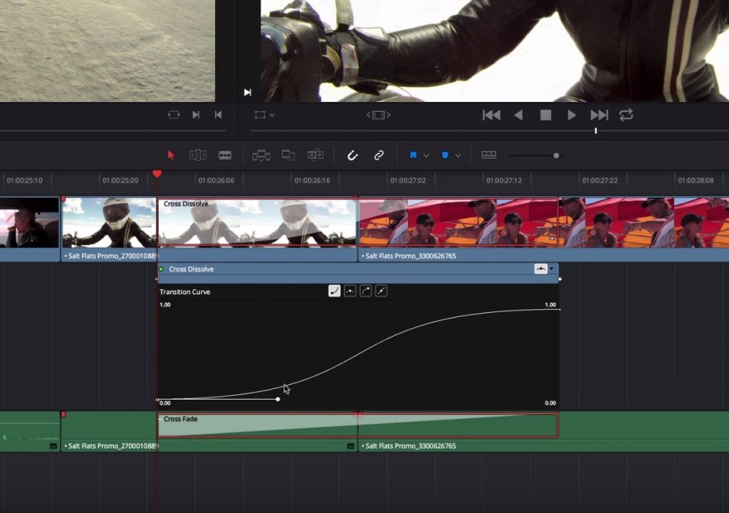 Using the Transition Curves Editor in Resolve 1