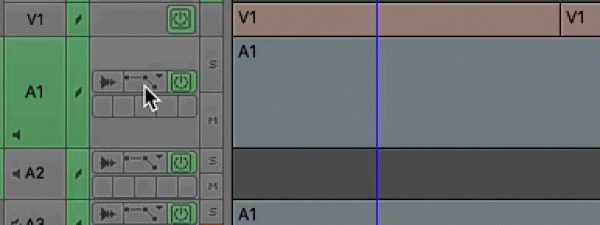 Avid Media Composer clip gain timeline