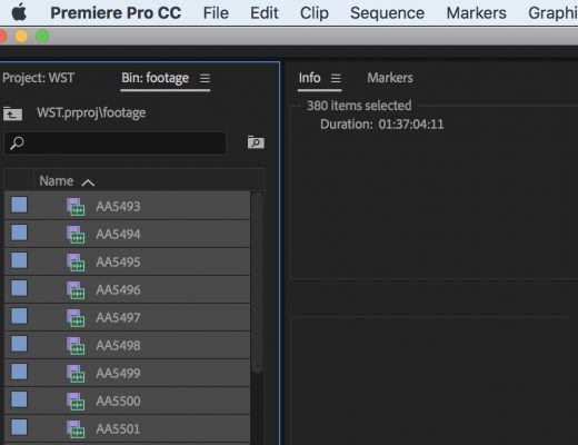 Adobe Premiere Pro Info duration