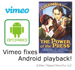 Vimeo fixes Android playback compatibility beyond Vimeo.com 16