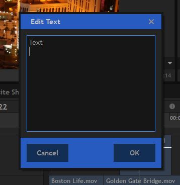 HitFilmPro - Text - Edit Text Window