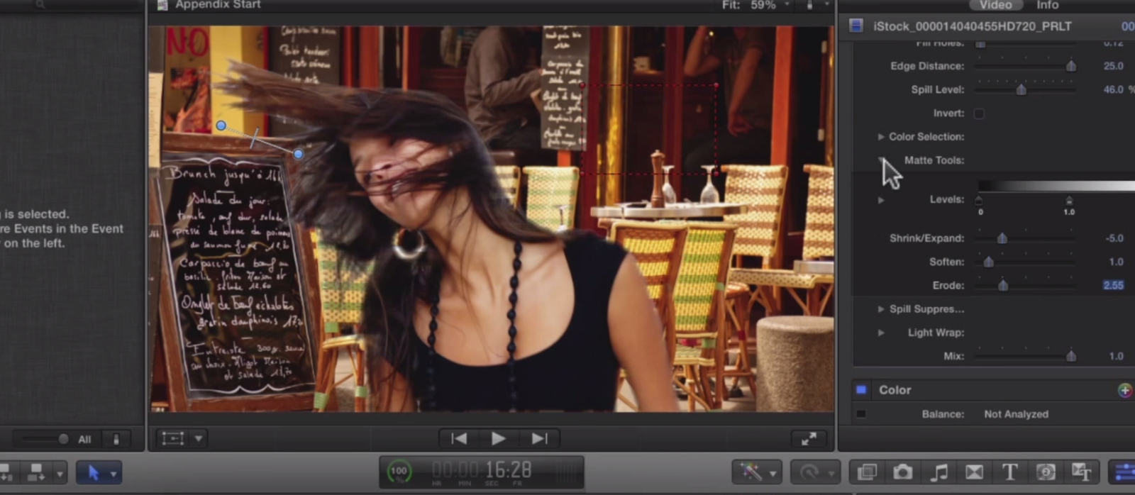 Pulling a difficult key in Final Cut Pro X 13