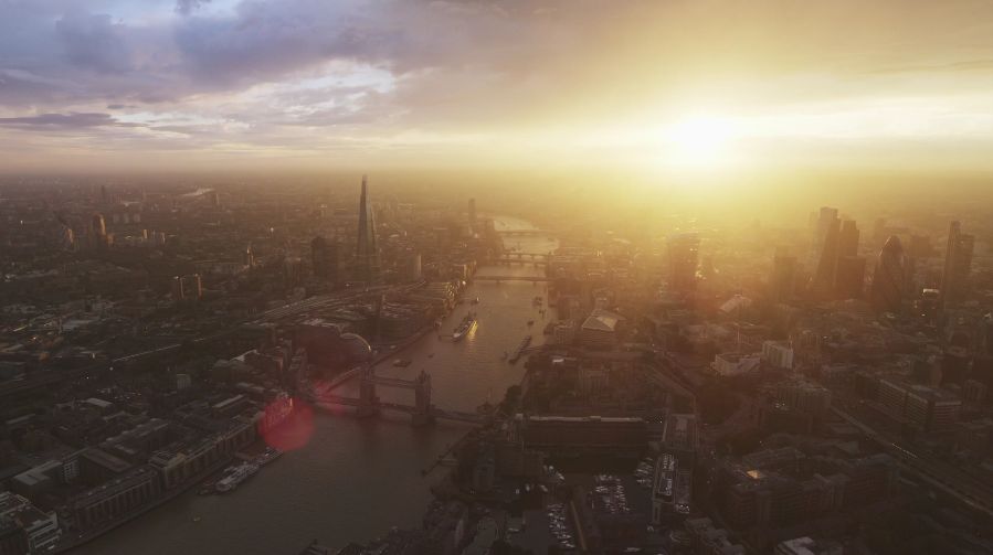 London, sunset.