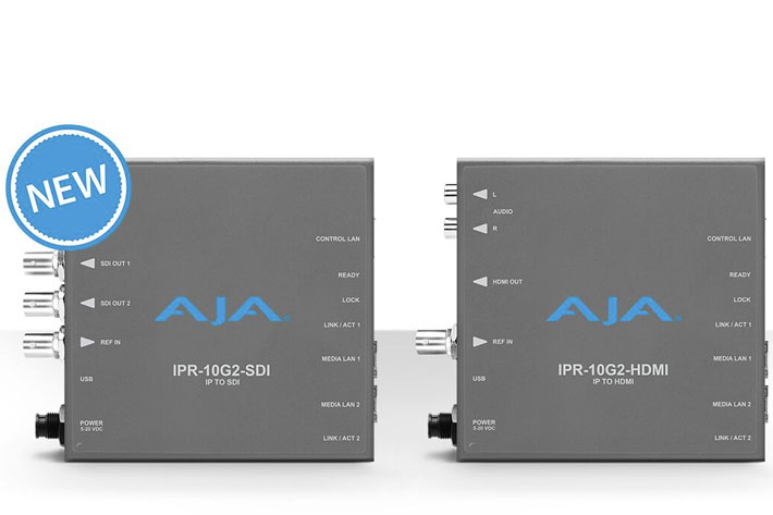 AJA IPT-10G2-HDMI HDMI to SMPTE ST 2110 Video and Audio IP Encoder with Hitless Switching 