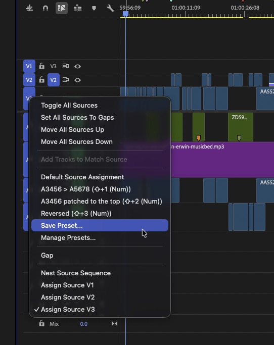 Tool Tip Tuesday for Adobe Premiere: Save Source Assignment Presets 5