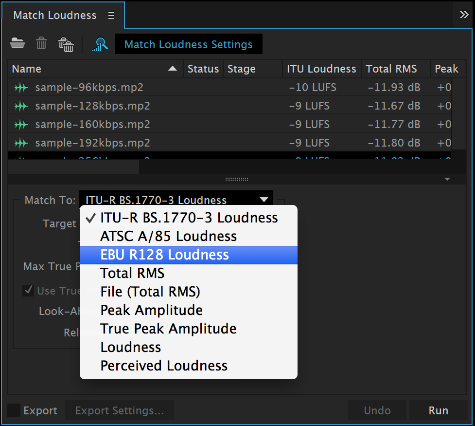 Audition Match Loudness