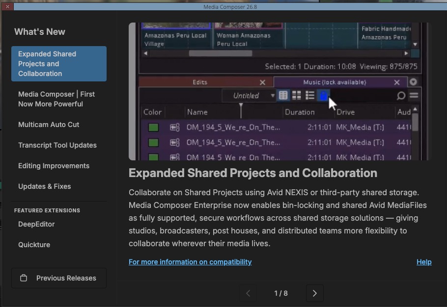Avid Media Composer 2026.8 is now available 6 Avid Media Composer 2026.8 is now available 6