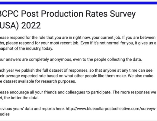 The annual BCPC Post Production Rates Survey is almost closed for 2022 2