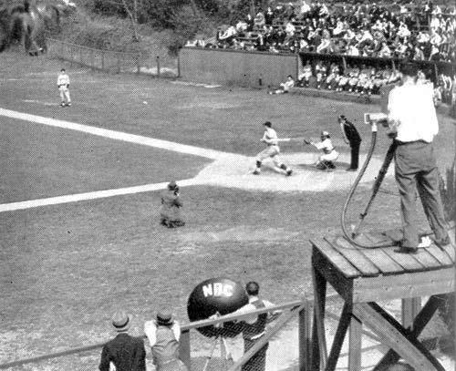 1st US television sports broadcast from Columbia College on May 17th, 1939. From "We Present Television" 1940