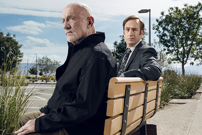 Jonathan Banks as Mike Ehrmantraut and Bob Odenkirk as Jimmy McGill - Better Call Saul _ Season 2, Gallery- Photo Credit: Ben Leuner/AMC