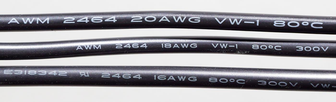 Three different AWG cables