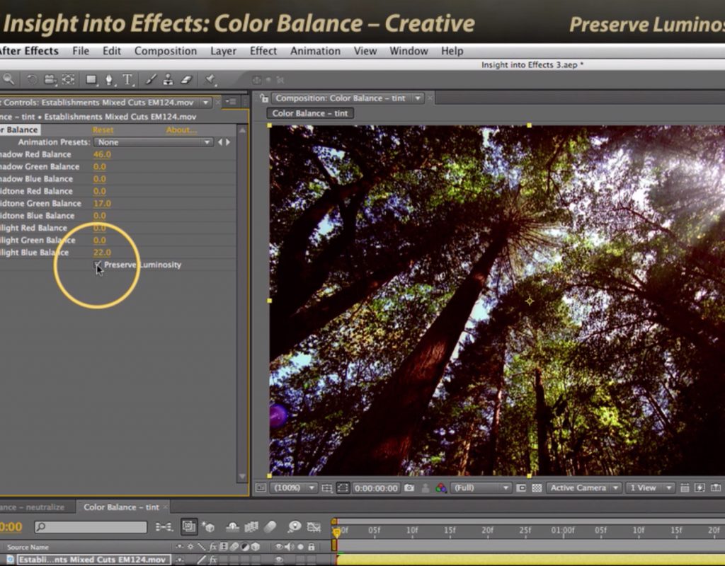 After Effects Classic Course: Color Balance 2 – Creative 1