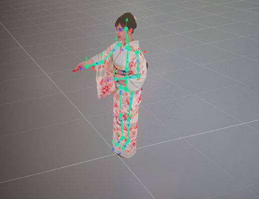 Volumetric capture of a woman in a kimono