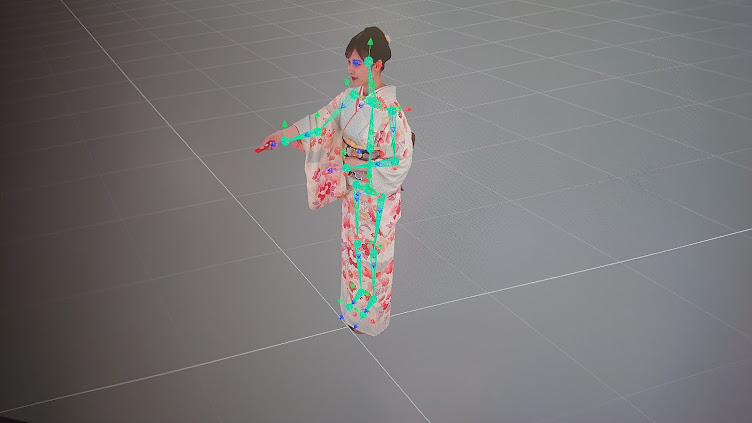 Volumetric capture of a woman in a kimono