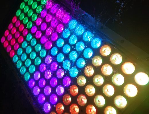Multicoloured LED movie light