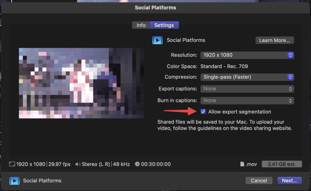 Final Cut Pro 10.7 has shipped (UPDATED 12/11/23) and export segmentation might speed things up for you 1