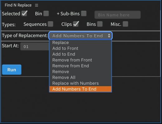 Find N Replace - a very useful Adobe Premiere Pro extension for batch renaming of clips 2