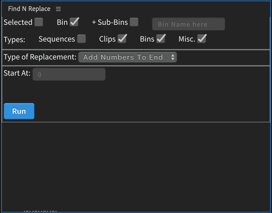 Find N Replace - a very useful Adobe Premiere Pro extension for batch renaming of clips 2