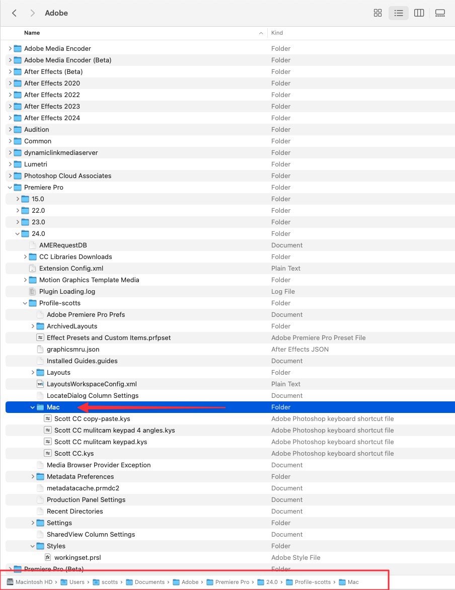 How to move your Adobe Premiere Pro keyboard shortcuts and user settings, most all of them 4