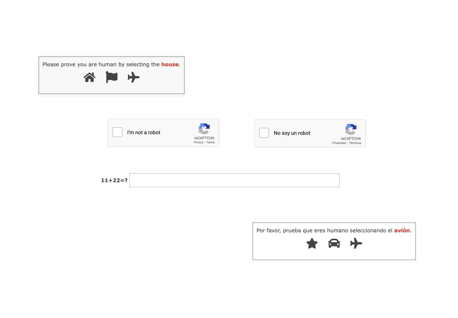 Eliminate web form spam: honeypot, image captcha, math quiz or reCAPTCHA with GDPR compliance retention 15