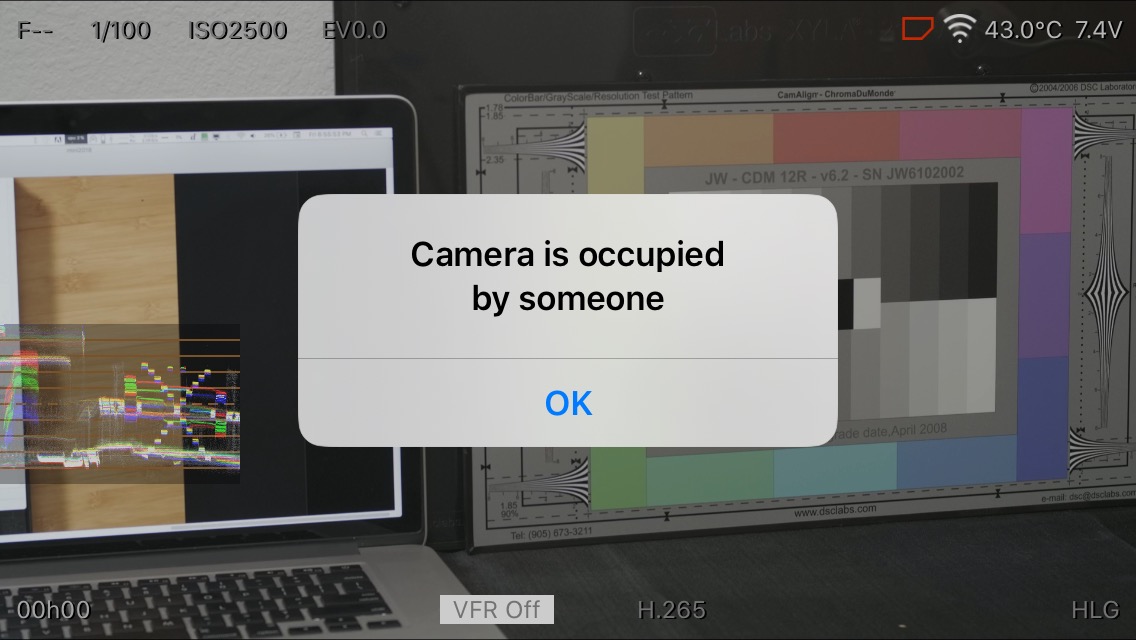 What Z Camera says when it isn't the first to connect