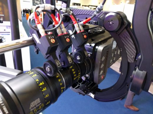 High-end cinema camera on a stabilised remote head.