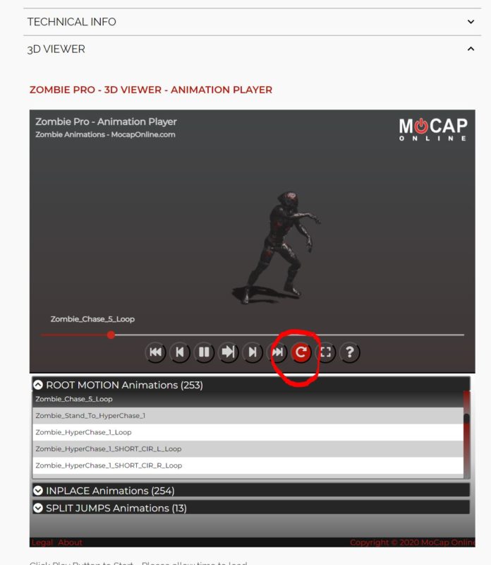 MoCap Online - Animation Viewer