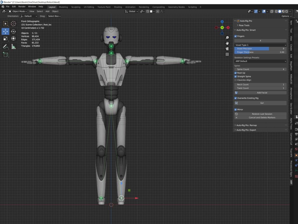 Mapping the Skeleton out in Auto-Rig Pro