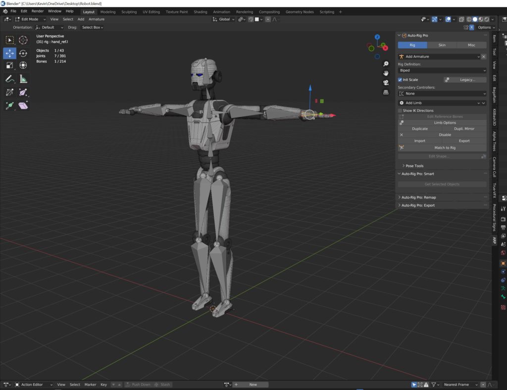 Auto-Rig Pro's Skeleton needs adjusting