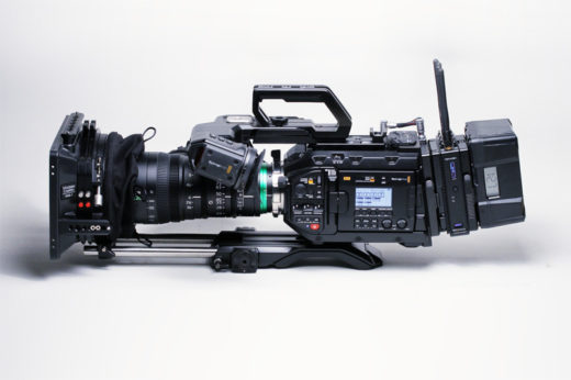 It doesn't have to be that way, of course. This is an Ursa Broadcast G2, a 6K camera, with the Fujinon 6x20 zoom and a Teradek video link. Nicely integrated.