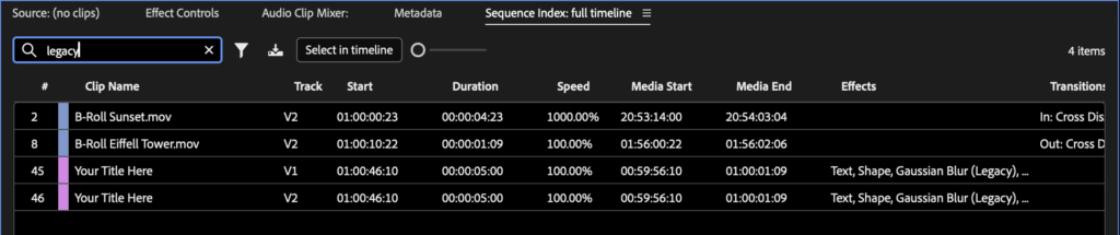 Tool Tip Tuesday for Adobe Premiere Pro: The Sequence Index 18 Tool Tip Tuesday for Adobe Premiere Pro: The Sequence Index 18