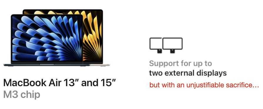 MacBook Air M3 clamshell conundrum for dual external monitors 4