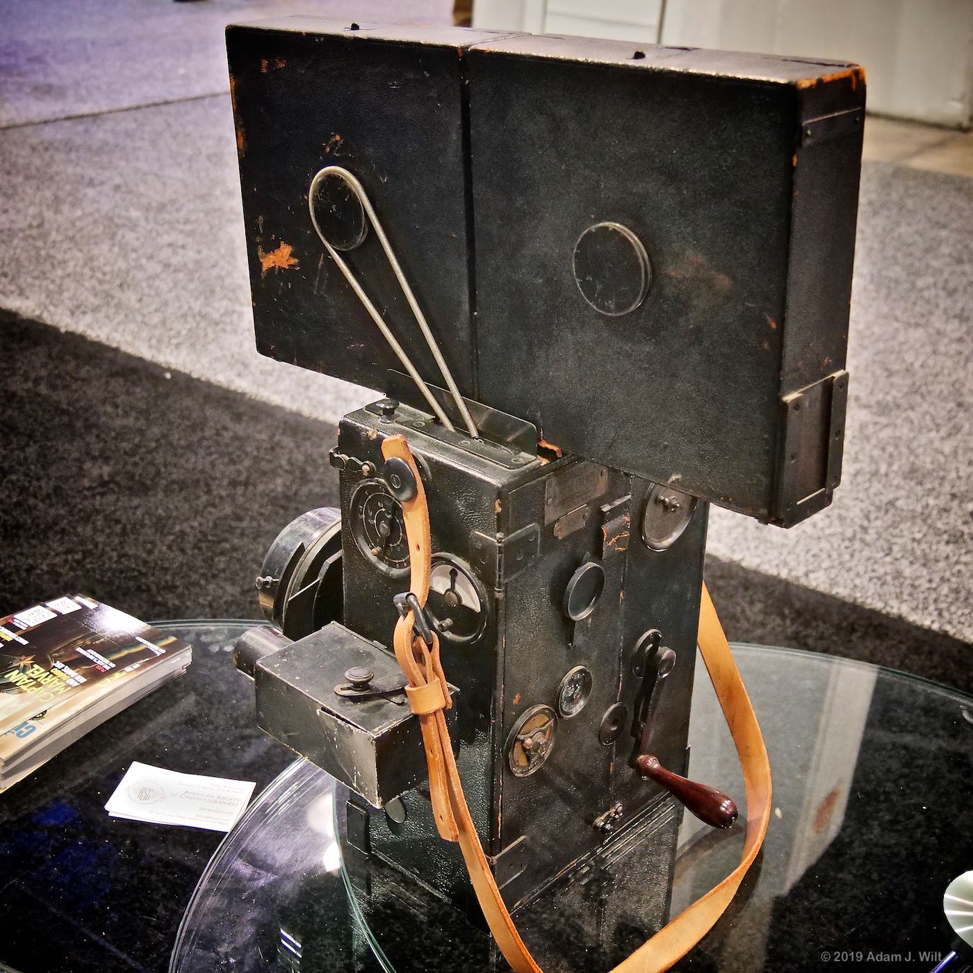 This Pathé Brothers camera at the ASC booth is about 100 years old