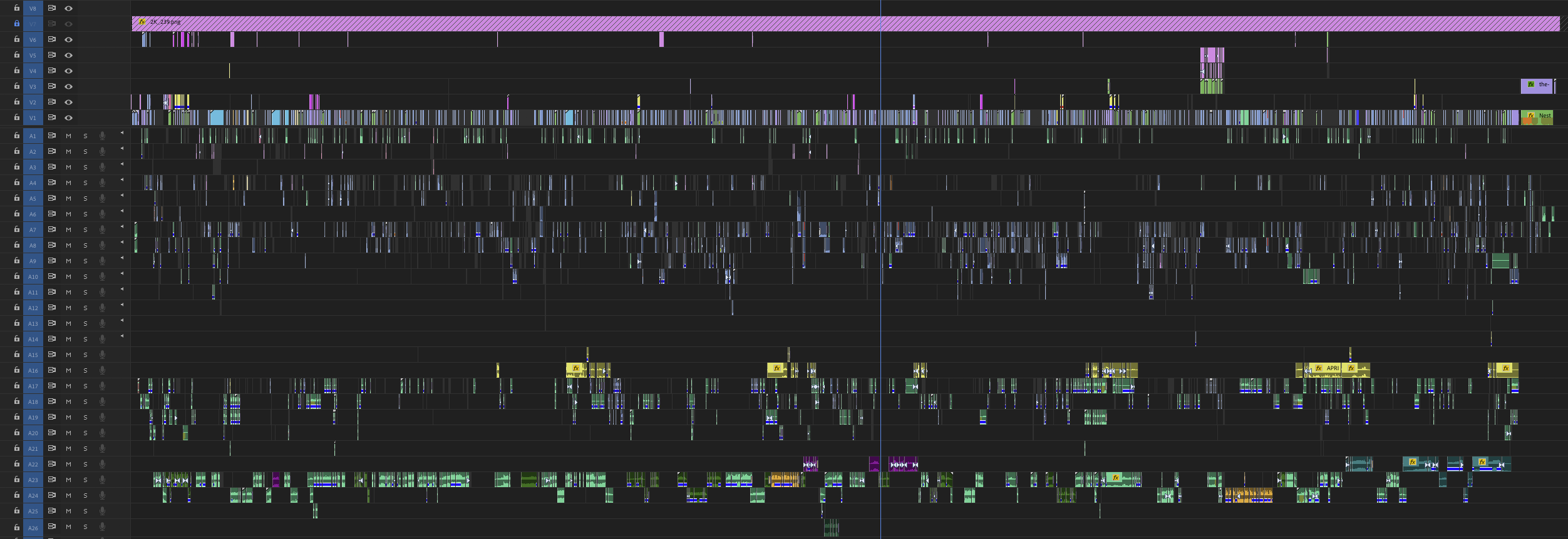 Amy Overbeck's Adobe Premiere Pro timeline screenshot.