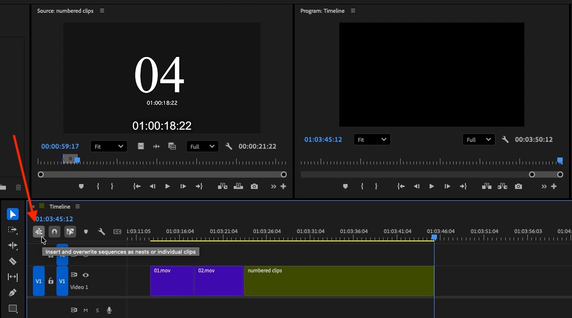 Tool Tip Tuesday for Adobe Premiere Pro: The "Nest or Not Nest" button 9