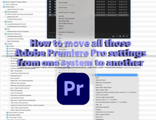 How to move your Adobe Premiere Pro keyboard shortcuts and user settings, most all of them 60