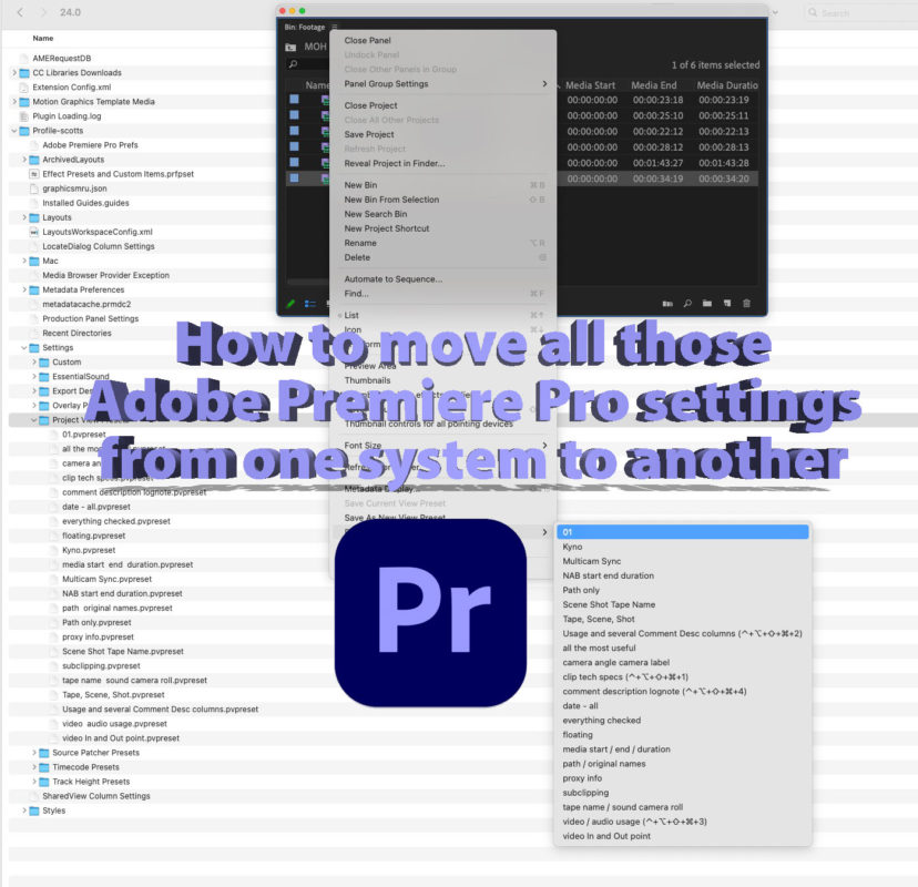 How to move your Adobe Premiere Pro keyboard shortcuts and user settings, most all of them 1