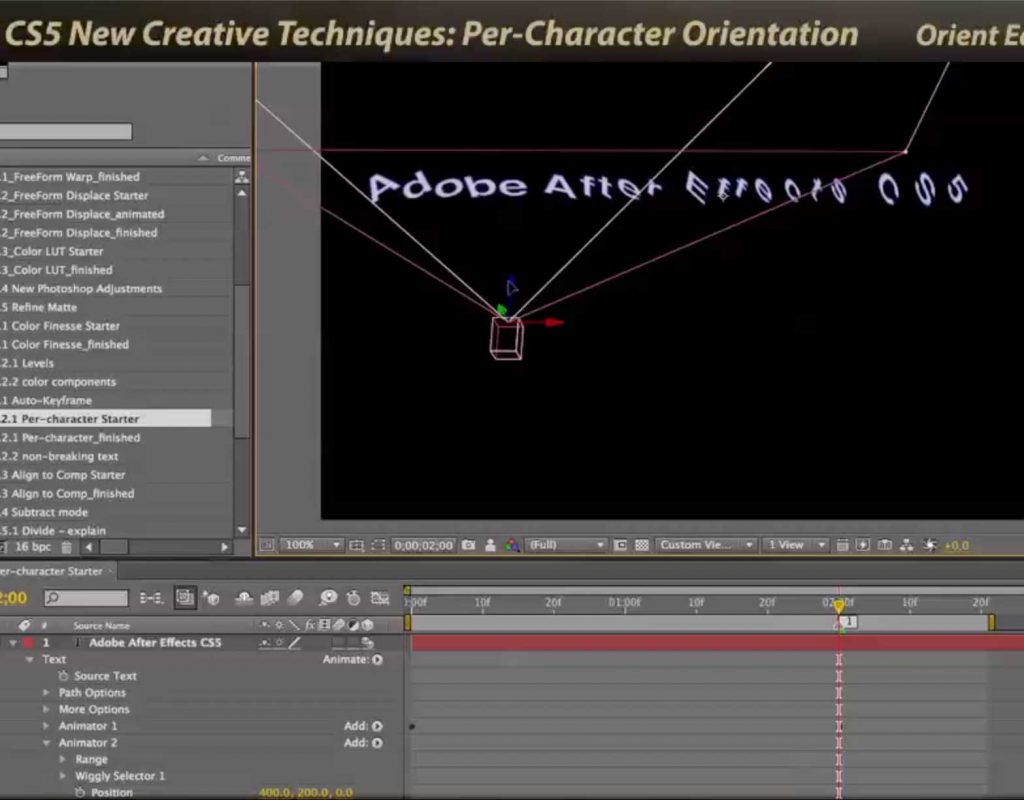 Per-character 3D in After Effects
