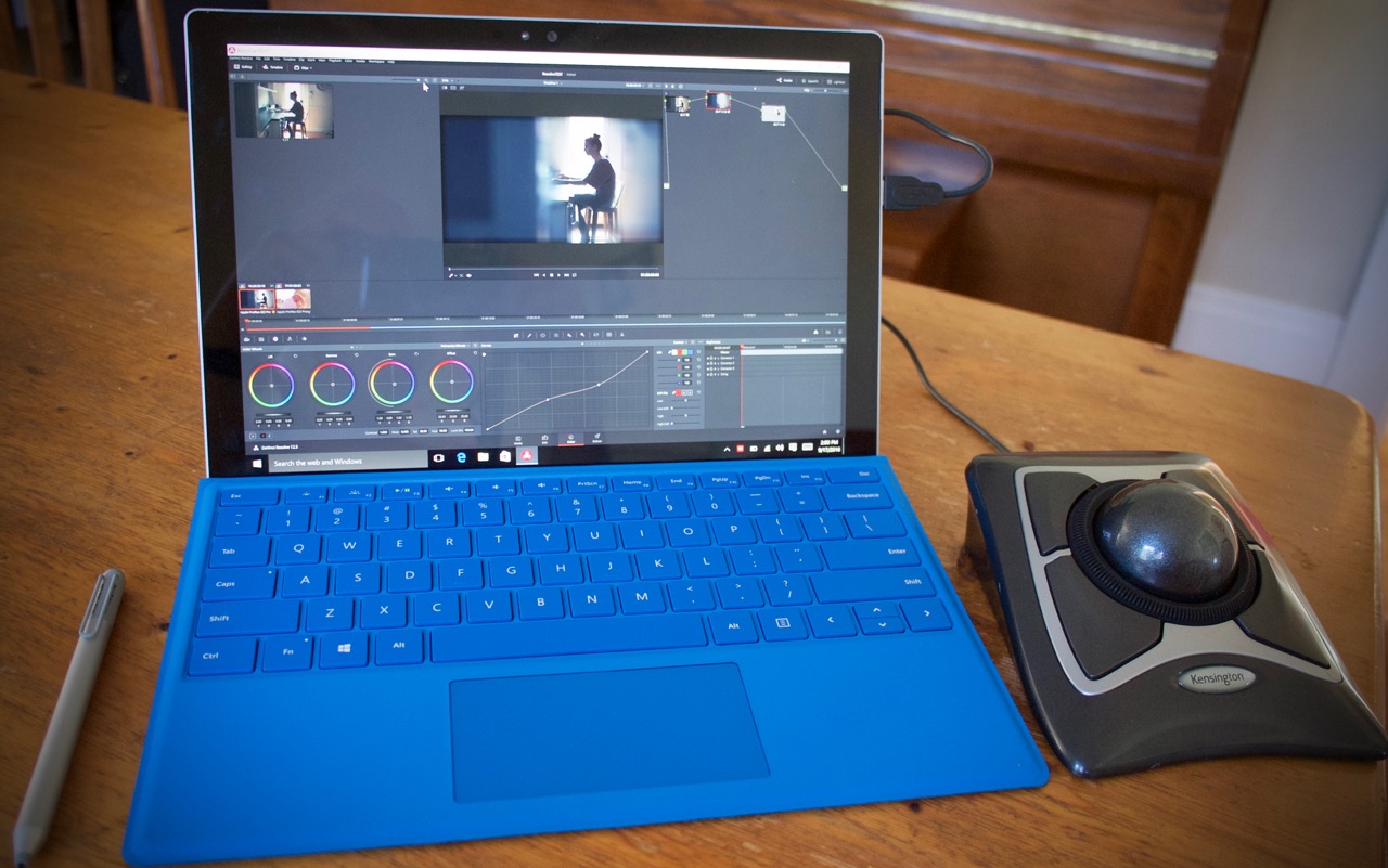 DaVinci Resolve on a Surface Pro 4 1