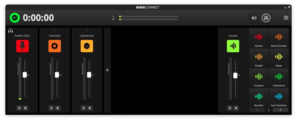 Use the free RØDE Connect to mix remote guests, phone calls and local mics for recording or live broadcast 5